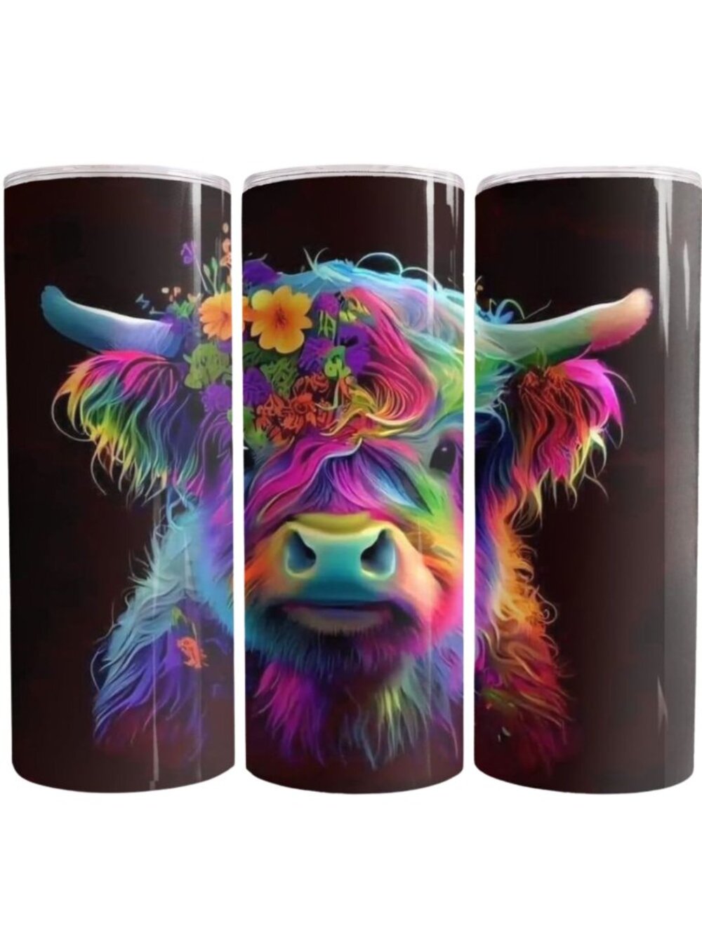 Highland Cow Western 20oz Skinny Tumbler Insulated Cup